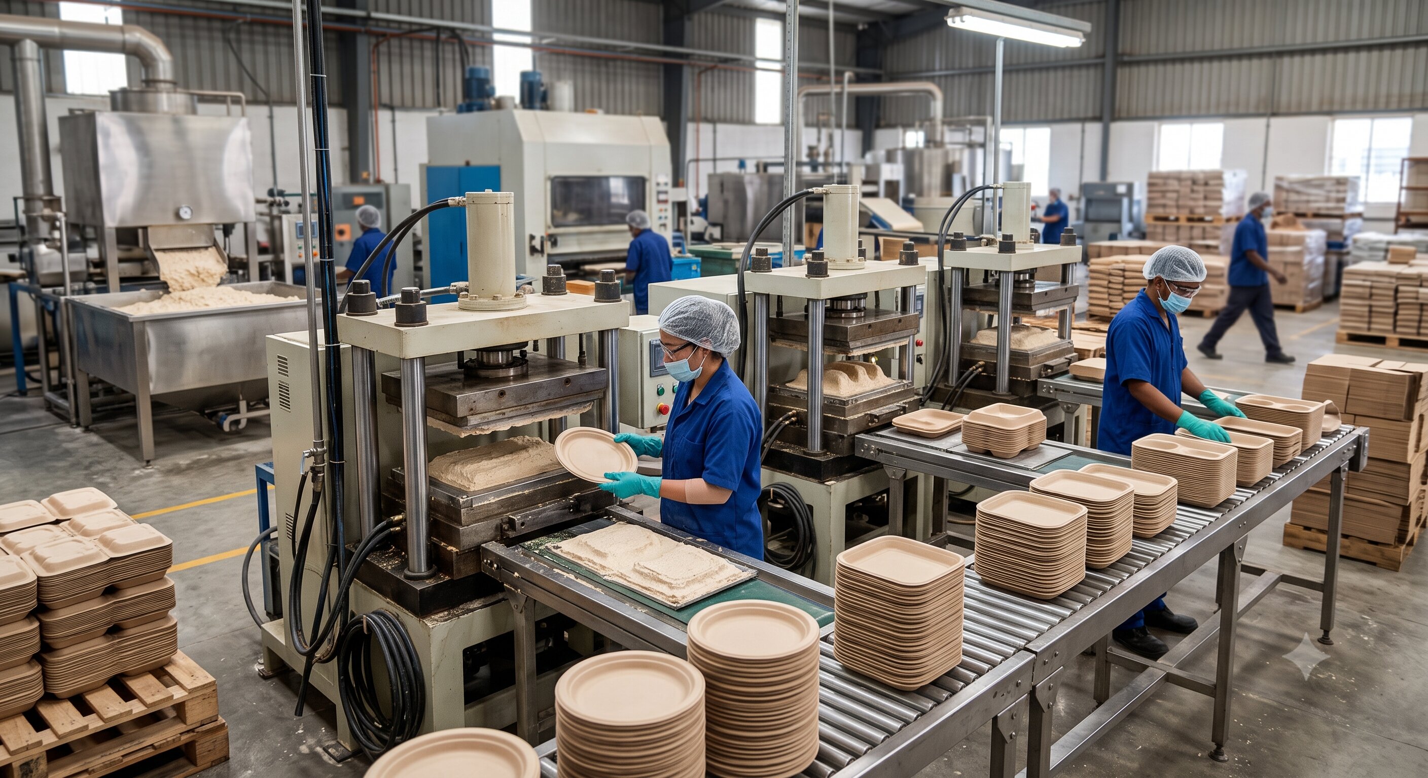 Steps Followed by a Bagasse Tableware Manufacturer to Produce Sustainable Disposable Tableware - Naturomate Blog