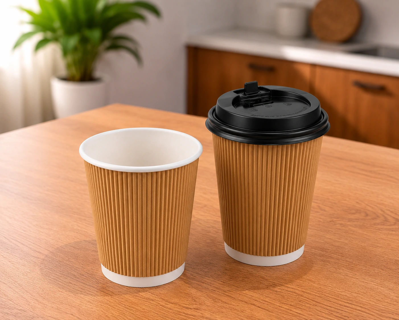 Ripple Wall Paper Cup - Naturomate Bagasse Tableware