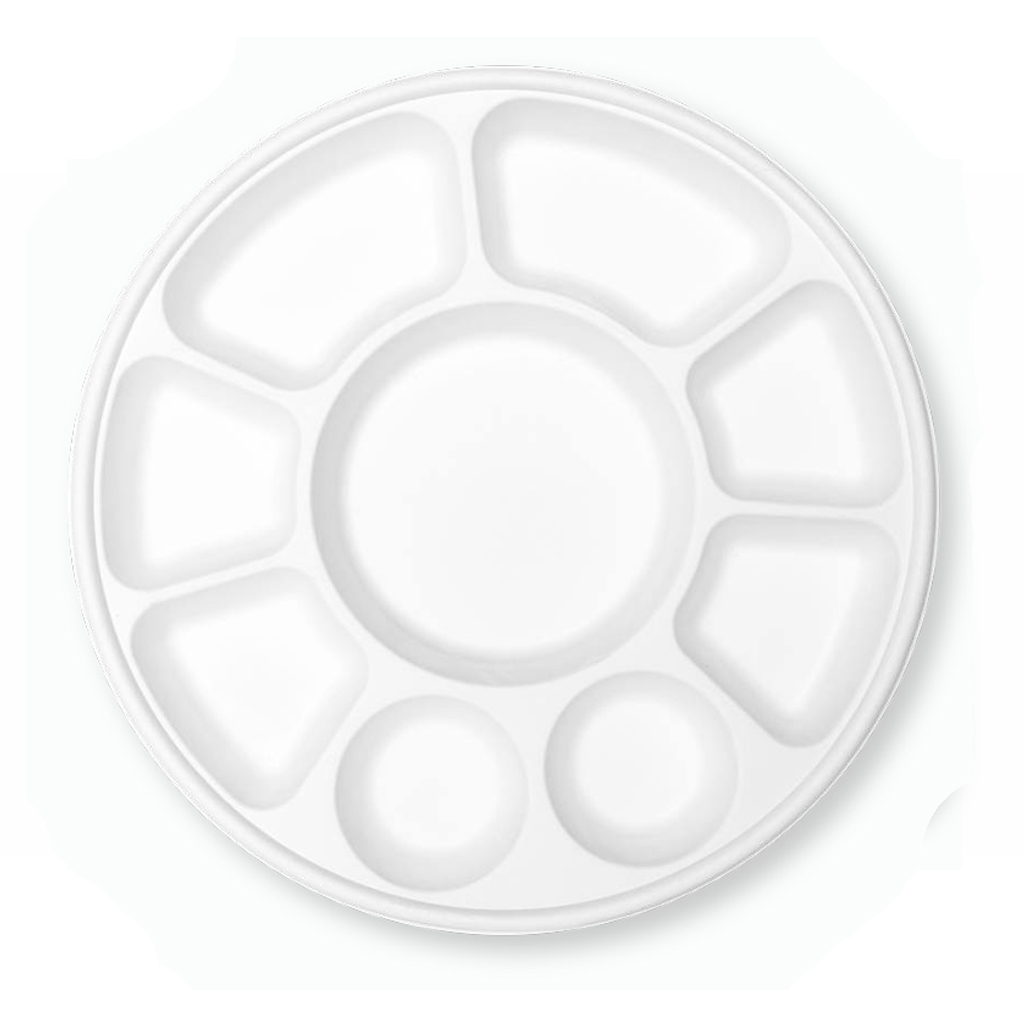 9 Compartment Round Tray